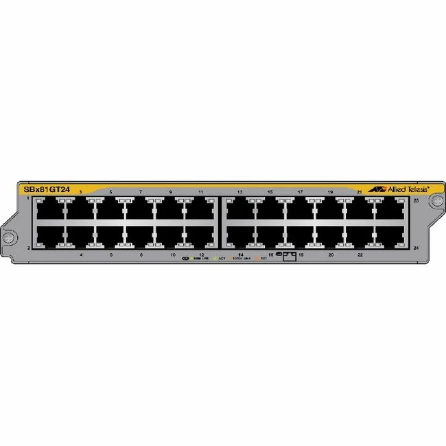 AT-SBx81GT24 24-port 10/100/1000T Ethernet line card — Allied Telesis