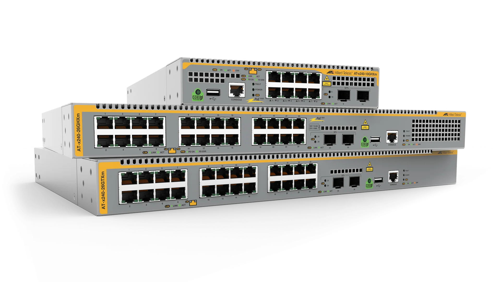 AT-x240-52GHXm-40 Multi-Gigabit Layer 3 Lite Managed Switch- 48x 10/100M/1/2.5/5G PoE++- 4x SFP+ ports- AU Power Cord. — Allied Telesis