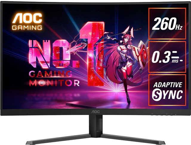 AOC C32G42ZE 32" Curved 1920x1080 0.3ms HDMI DP 260Hz Gaming Monitor — AOC