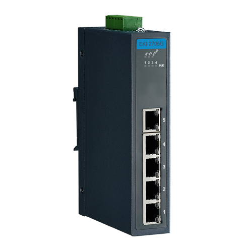 Advantech EKI-2705G-1GPI-A 4 Port PoE 24-48VDC Switch — Advantech