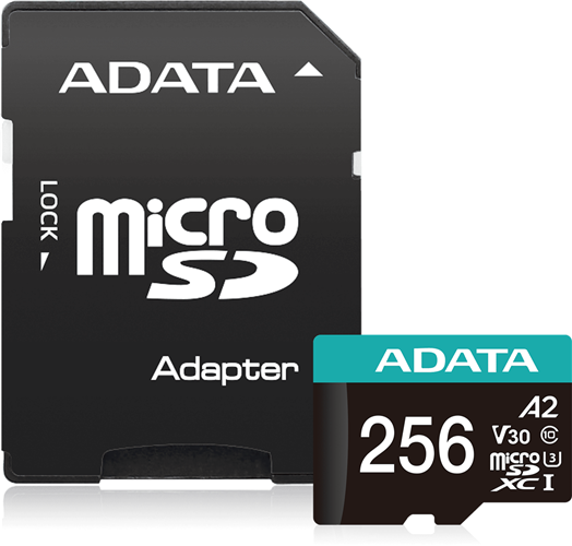 ADATA Premier Pro microSDXC UHS-I U3 A2 V30 Card with Adapter 256GB — Adata
