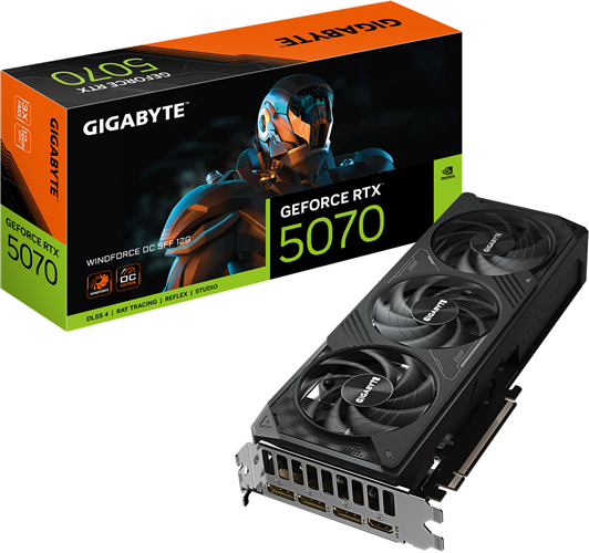 Gigabyte GV-N5070WF3 OC-12GD RTX5070 12GB PCIE Graphics Card — Gigabyte