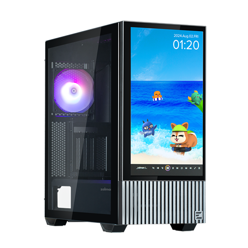 Zalman Z10 DS Black ATX Mid Tower Case 1x120mm ARGB with LCD screen — Zalman