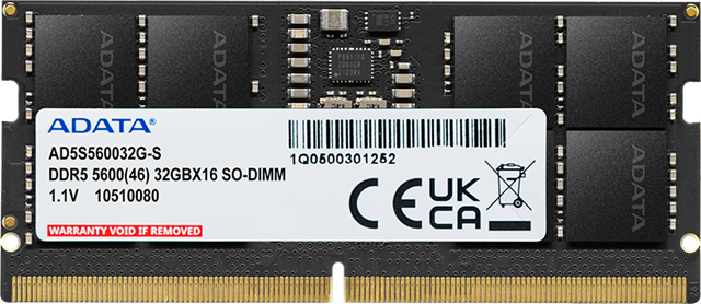 ADATA 32GB DDR5-5600 2048x8 SODIMM Lifetime wty — Adata