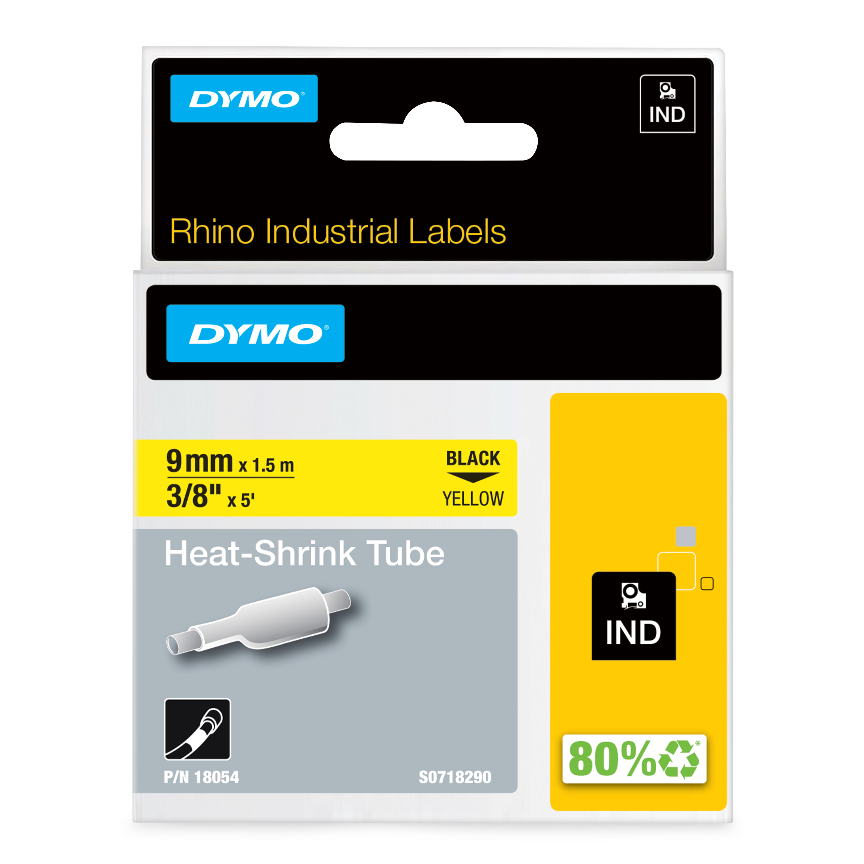 Dymo Rhino H/S Lbl 9mm Yellow — Dymo