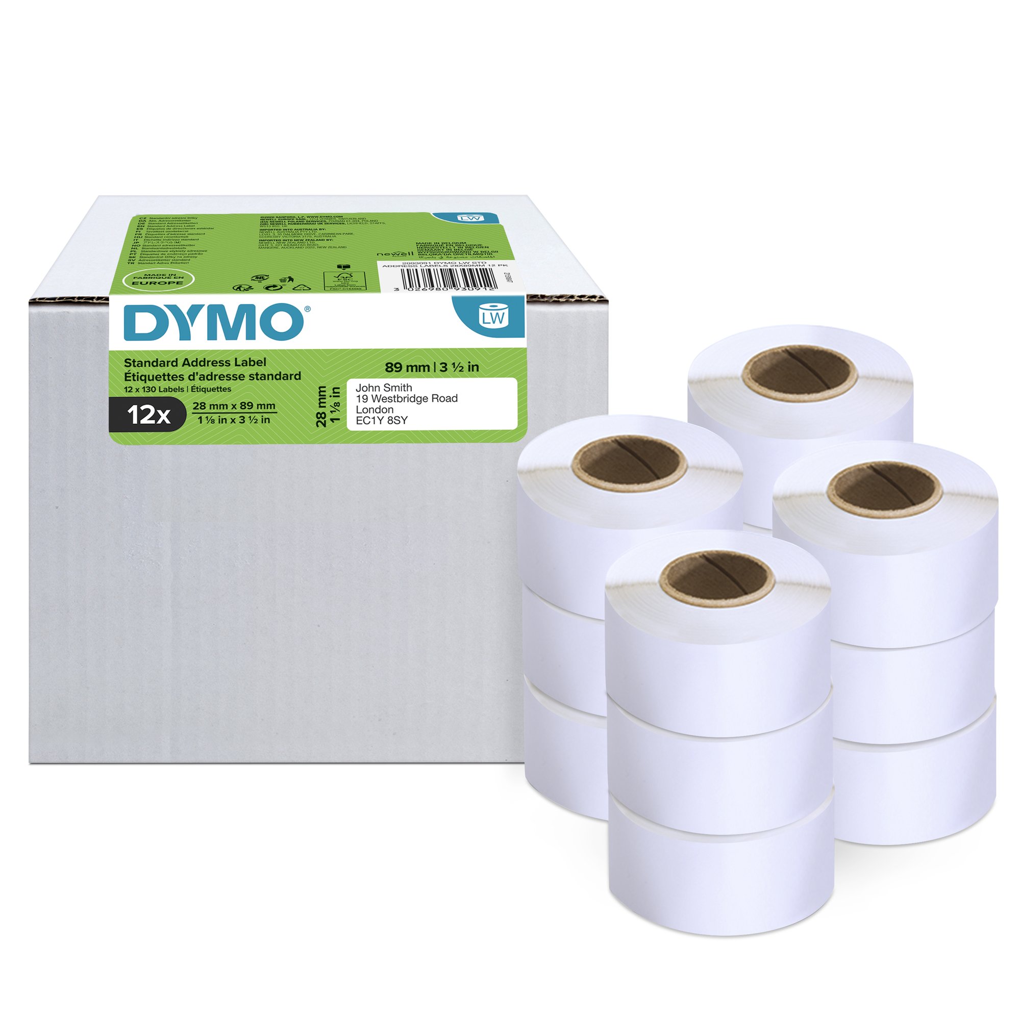 DY LW Std Add Lbl 28X89mm Pk12 — Dymo