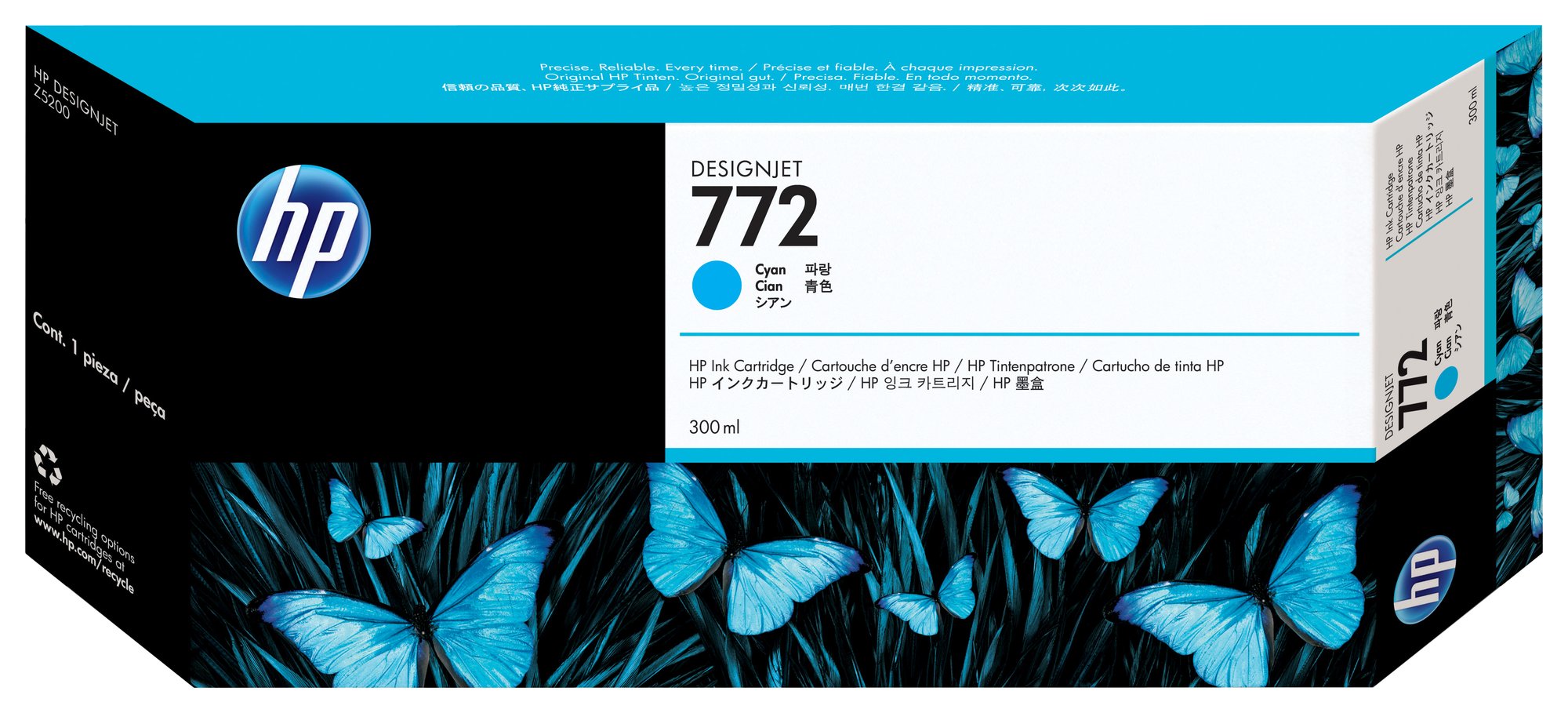 HP #772 300ml Cyan Ink CN636A — HP