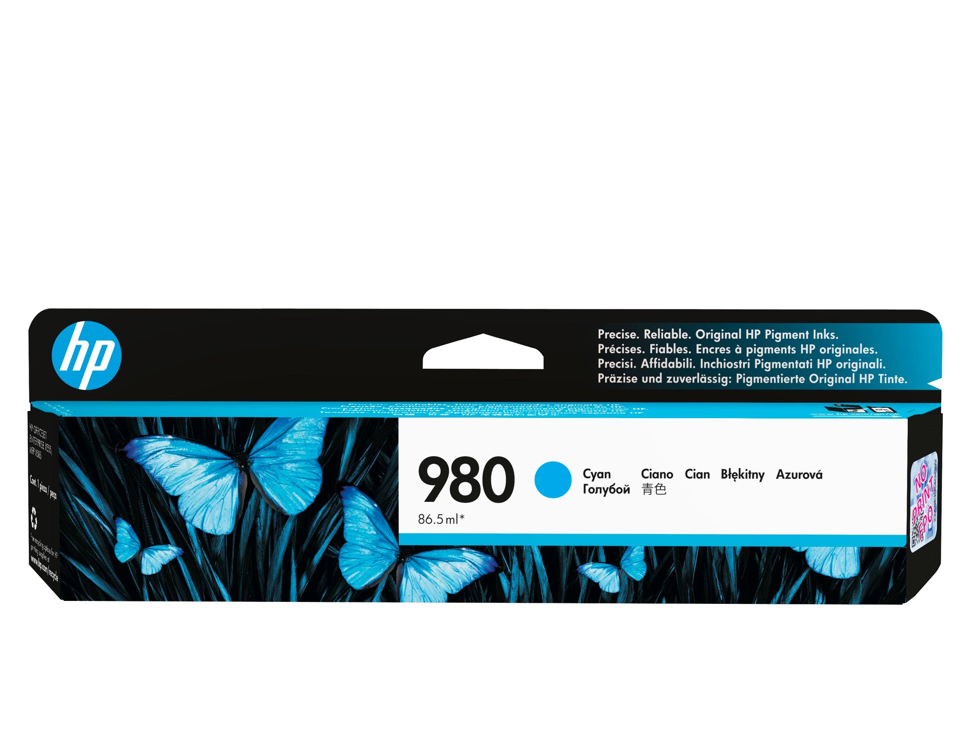 HP #980 Cyan Ink Cart D8J07A — HP