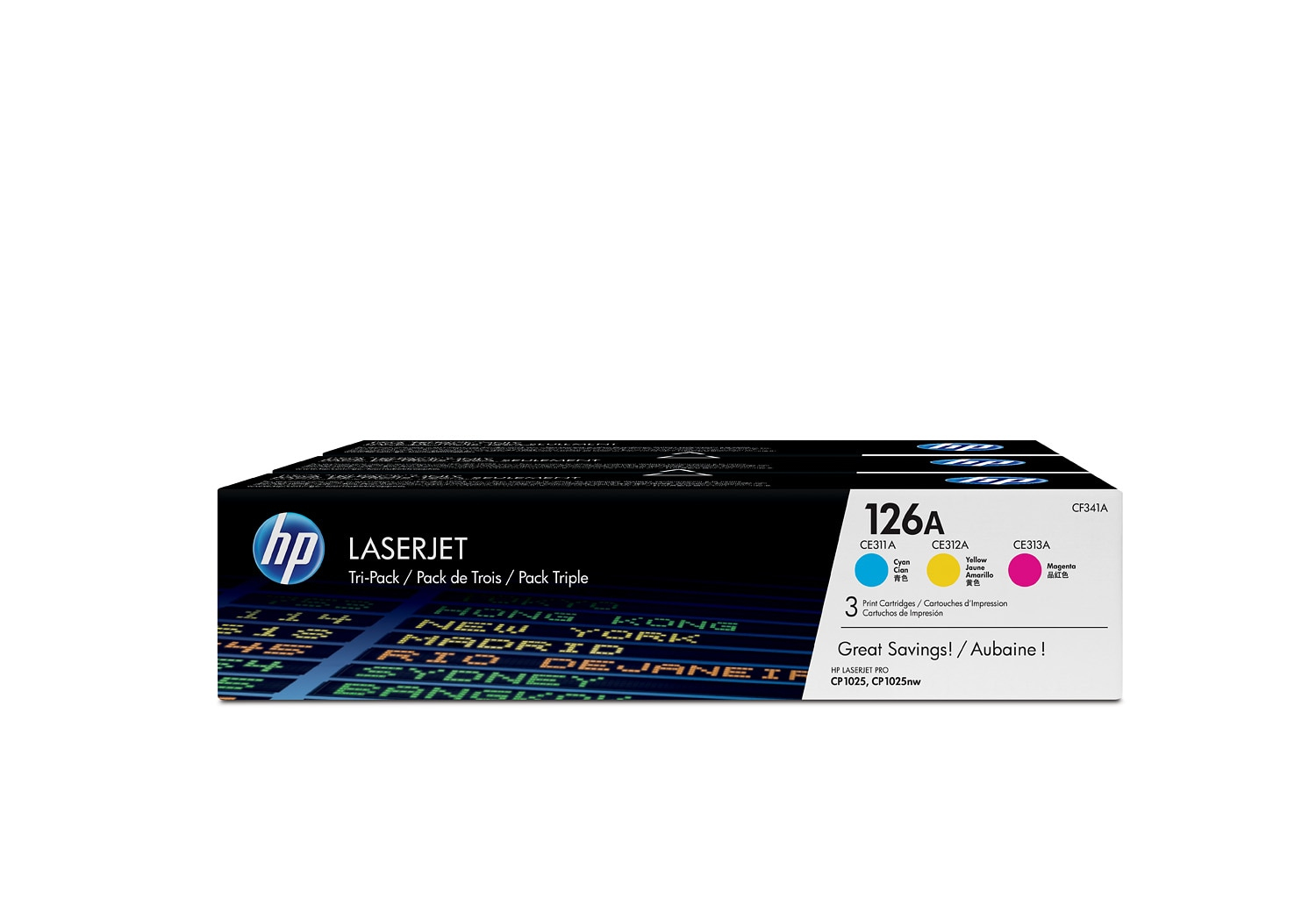 HP 126A CMY Tri-pk Ton CF341A — HP