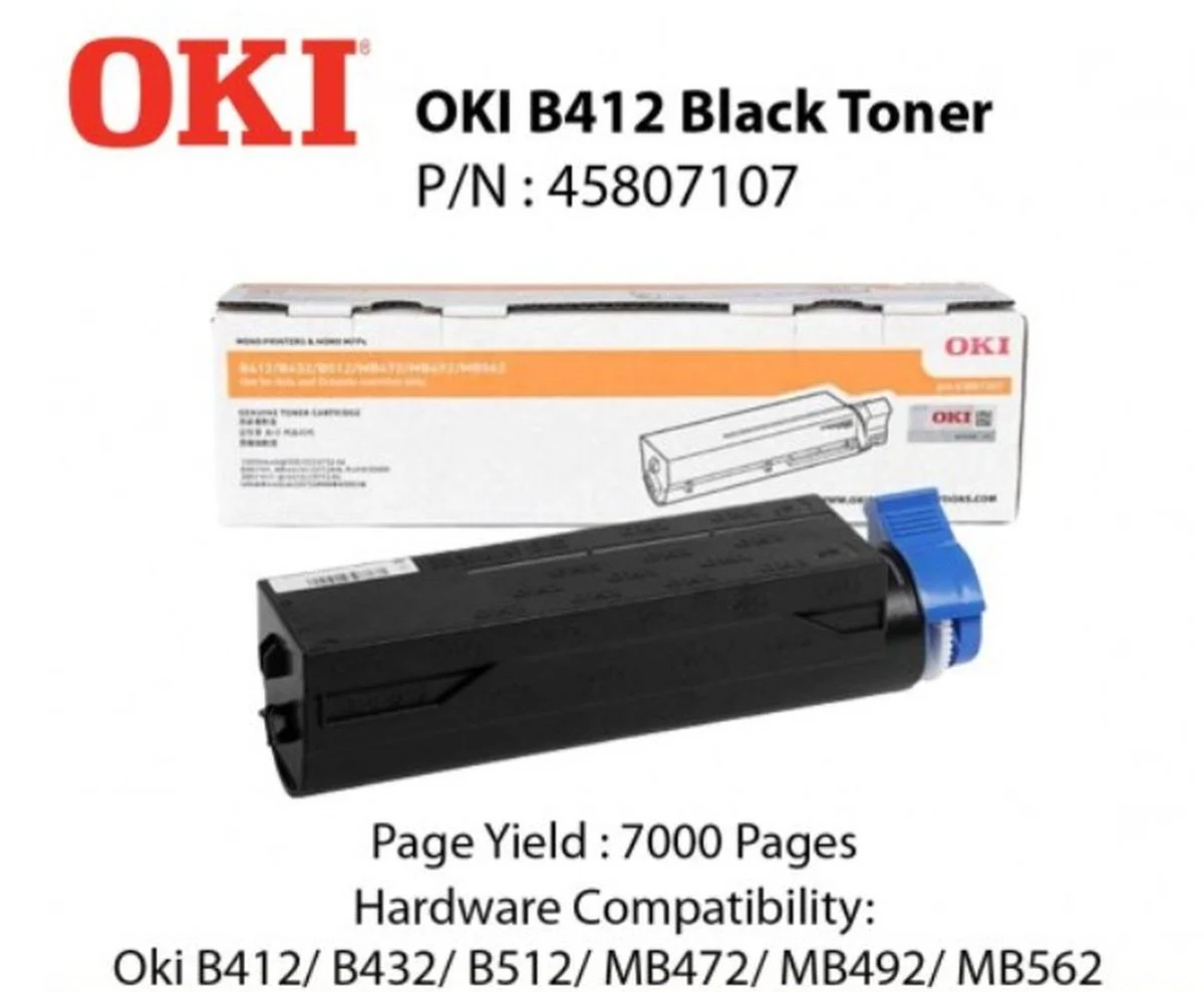 Oki B432 HY Black Ton 45807107 — OKI
