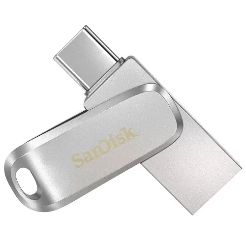 Sandisk Ultra Dual Drive Luxe SDDDC4 256GB USB Type C Metal USB3.1/Type C Reversible Connector Swivel Design Type-C Enabled Devices 5Y — SanDisk