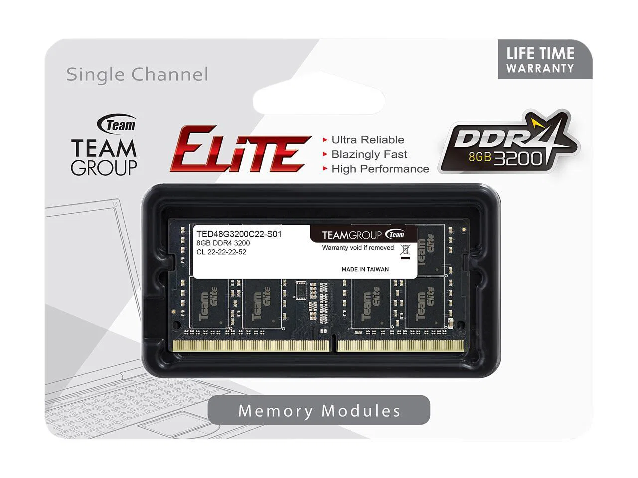 Team Elite 8GB 3200 DDR4 SODIMM — Team