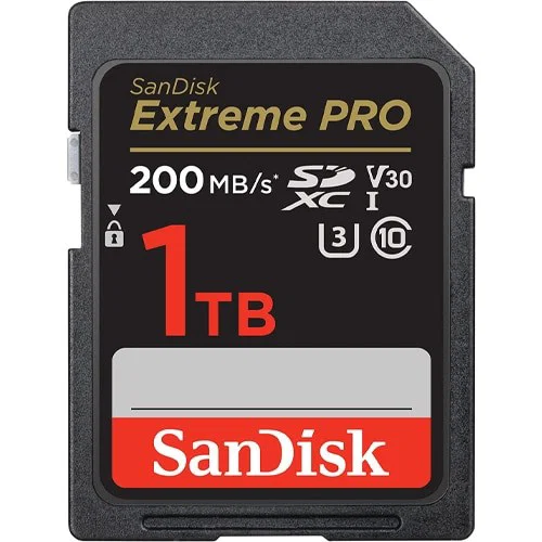Sandisk Extreme Pro Sdxc, Sdxxd 1TB, V30, U3, C10, Uhs-I, 200MB/S R, 140MB/S W, 4X6, Lifetime Limited — SanDisk