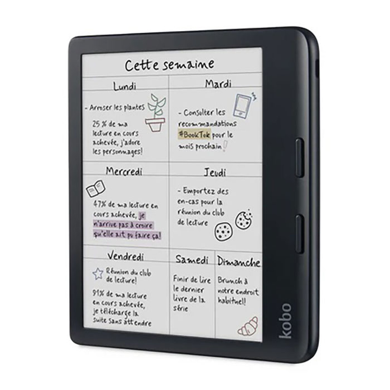 Kobo Libra Colour Black 7" E Ink Colour Display Stylus 2 Compatibility & Waterproof E-Reader — Kobo