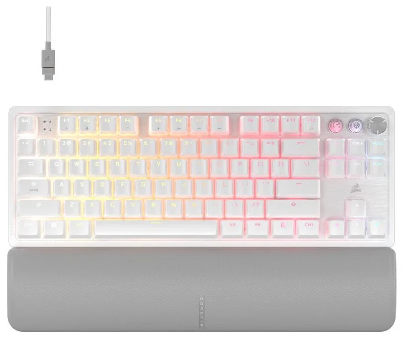 Corsair K70 Pro Tkl High Performance Hall Effect Rapid Trigger Gaming Keyboard - White — Corsair