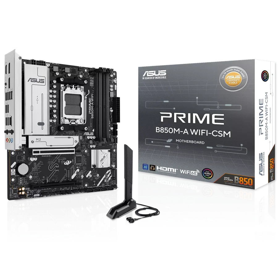 Prime B850M-a WIFI-Csm//Socket AM5,B850,USB10G,WIFI6E,Motherboard — Asus