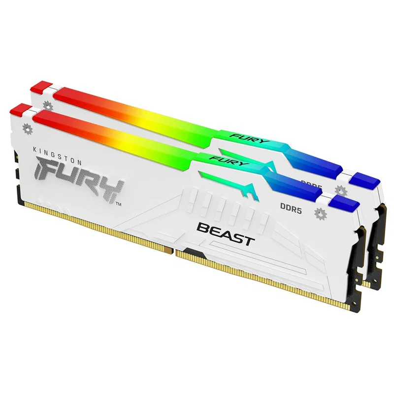 Kingston Fury Beast 32GB (2X16GB) DDR5 6000MT/S CL30 White RGB Expo — Kingston