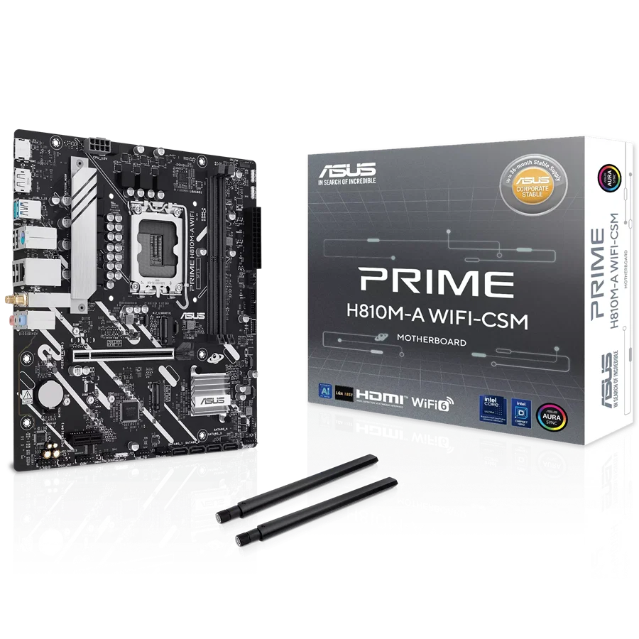 ASUS Prime H810M-a WIFI-Csm//LGA1851, H810, USB10G, SATA, Motherboard — Asus